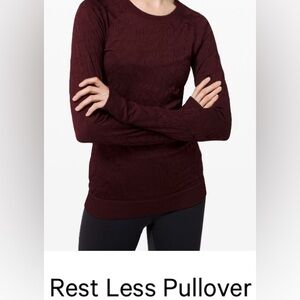 lululemon athletica Burgundy Rest Less Pullover, soft textured jacquard design